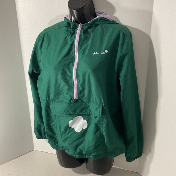 Girl Scouts Teen Packable Hooded Windbreaker Size Large - Picture 9 of 9